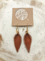 Small Teardrop Leather Earrings